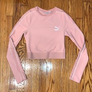 Puma Baby Pink Ribbed Cropped Top